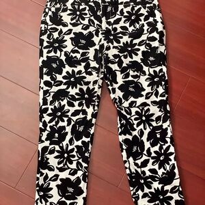 Elle Black and White Floral Chinos